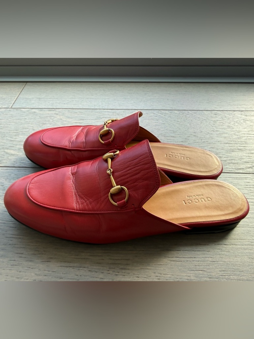 GUCCI Red Leather Mules (Women’s Size 39) - Picture 2 of 4
